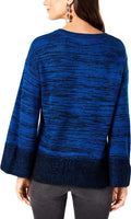 Style & Co. Women's Sweater Boxy Eyelash Pullover Navy S