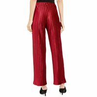 Alfani Womens Velvet Pleated Wide Leg Pants Wine Medium