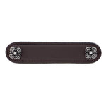 Vicenza Designs K1186 Napoli Leather Pull, 4-Inch, Brown, Antique Silver