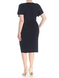 Bar III Womens Knot-Front V-Neck T-Shirt Dress Deep Black XS