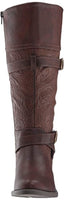 Easy Street Women's Kelsa Plus Harness Boot, Brown/Embossed, 6 W US