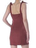 Free People Womens New Burgundy Tie Sleeve Slip Cocktail Dress S