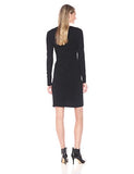 Allison Brittney Women's Ottoman Panel Crew Nk Dress W/L/SLV, Black Beauty, XL