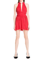 Max Studio London Womens Pleated A-Line Cocktail Dress Red L