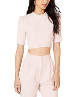 Leyden Women's Mock-Neck Crop Top, Powder Blush, Large