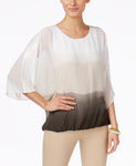 Alfani Petite Ombre Angel-Sleeve Blou Ombre Olive PXS