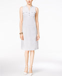 Alfani Petite Suede Shift Shirtdress New City Silver 14P