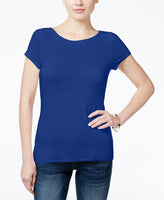 INC International Concepts Petite Boat-Neck Top Goddess Blue PXS