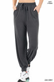 Zenana Women Soft French Terry Jogger Pants with Pockets, Sizes S - XL