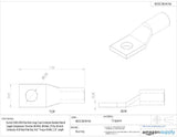 Burndy YA8CL-BOX One Hole Hylug Code Conductor Standard Barrel Copper Compression Terminal, 8 AWG, 8 Weld, 37/24, 6 Solid Conductor, 8-10 Stud Hole Size, 0.41" Tongue Width, 1.16" Length