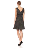 Nanette Nanette Lepore Women's Sleeveless V-Neck Boucle Fit & Flare Dress with Self Fringe, Very Very Black/Multi, 2