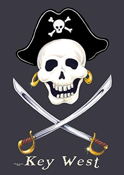 Toland Swashbuckle Key West Decorative Florida Pirate Skull Sword Garden Flag