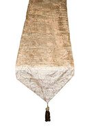 Violet Linen Eden Lace Tafetta Nittle Mesh Table Runner, Brown