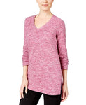 Style & Co. Petite Space-Dye Sweater (Magenta Blossom, PL)