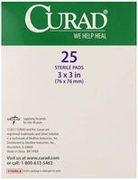 Curad Medium Gauze Pads 3" x 3", 25 ea (Pack of 2)