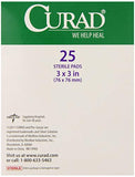 Curad Medium Gauze Pads 3" x 3", 25 ea (Pack of 2)