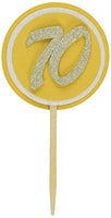 All About Details Gold 70 Cupcake Toppers, Set of 12