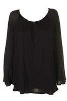 Style & Co. Women's  Lantern-Sleeve Top Deep Black L