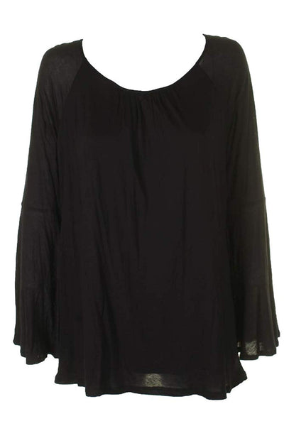 Style & Co. Women's  Lantern-Sleeve Top Deep Black L