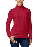 Karen Scott Petite Patterned Turtleneck Sweater New Red PL