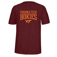 NCAA Virginia Tech Hokies Male School Name Over Logo Choice Tee, Maroon, X-Large