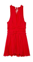 Max Studio London Womens Pleated A-Line Cocktail Dress Red L