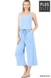 Zenana Women Plus Sleeveless Jumpsuit with Pockets 1X-3X