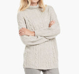 Nic+Zoe Women Majestic Turtleneck Sweater, Winter Cream, M