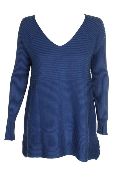 Thalia Sodi Rib-Mix Asymmetrical Tunic Sweater Summer Night M