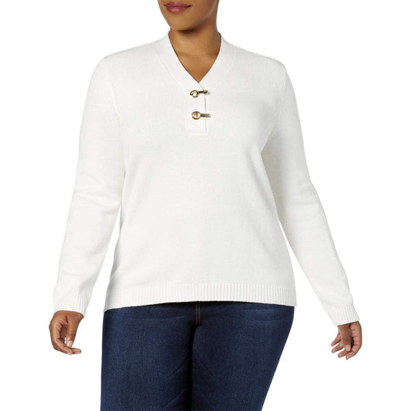 Karen Scott Cotton Metallic-Hardware Sweat Eggshell XL