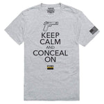 Graphics Men's T-shirt, Keep Calm and Conceal On, heather Grey, 2X