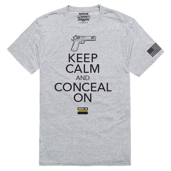 Graphics Men's T-shirt, Keep Calm and Conceal On, heather Grey, 2X