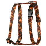 Yellow Dog Dragon Wave Orange Roman Style H Dog Harness, L 20 - 28"