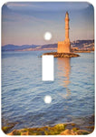 Greece, Crete, Chania, Harbor, Venetian Lighthouse Eu12 Dgu0320 Darrell Gulin Single Toggle Switch