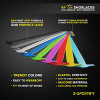 2SPORTIFY No Tie Shoelaces for Kids and Adults - Tieless Elastic Shoe lace for Sneakers Silicone Flat Laces Pack of 2 (Black+White)