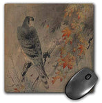 Print of Vintage Japanese Bird & Floral Art Mouse Pad, 8" x 8"