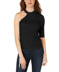 Bar III One-Shoulder Sweater (Deep Black, M)