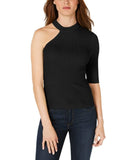 Bar III One-Shoulder Sweater (Deep Black, M)