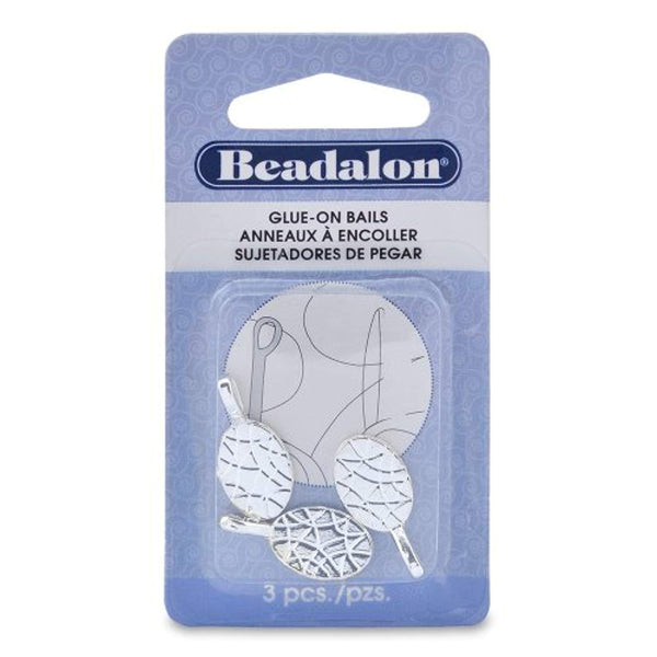 Beadalon 327B-310 Bails, 10-Millimeter-by-23-Millimeter, Package of 3, Silver Plated