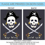 Toland Swashbuckle Key West Decorative Florida Pirate Skull Sword Garden Flag