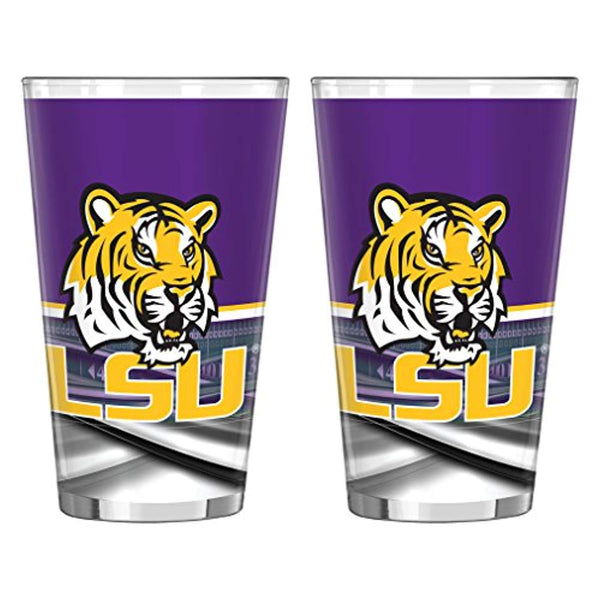 NCAA LSU Tigers Field Sublimated Pint, 16-Ounce, 2-Pack