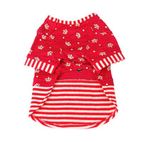 Anima Red Cotton Shirt with Stripe + Crown Pattern , XS, Dog and Pet Costume