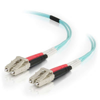 C2G Fiber Optic Cable - LC-LC 50/125 Duplex Multimode PVC Fiber Cable, Aqua 19.7 Feet