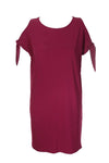 Bar III Tie-Detail Shift Dress Berry Freeze M