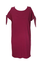 Bar III Tie-Detail Shift Dress Berry Freeze M