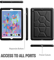 Poetic TurtleSkin New iPad 9.7 Inch 2017/2018 Cover Case with Heavy Duty Protection Silicone and Sound-Amplification Feature for Apple iPad 9.7 2017 / iPad 9.7 2018 Black