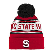 NCAA North Carolina State Wolfpack Toddler Jacquard Cuffed Knit Hat w/ Pom, Red, Toddler One Size