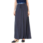 Style & Co Knit Drwstrng Maxi Skirt  Gray M