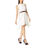 Julia Jordan Womens Layered Asymmetrical Mini Dress Ivory 10