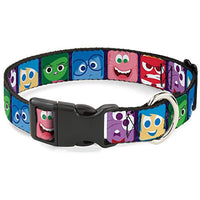 Buckle-Down Inside Out 6Character Expression Blocks Purple/Multicolor Plastic Clip Collar